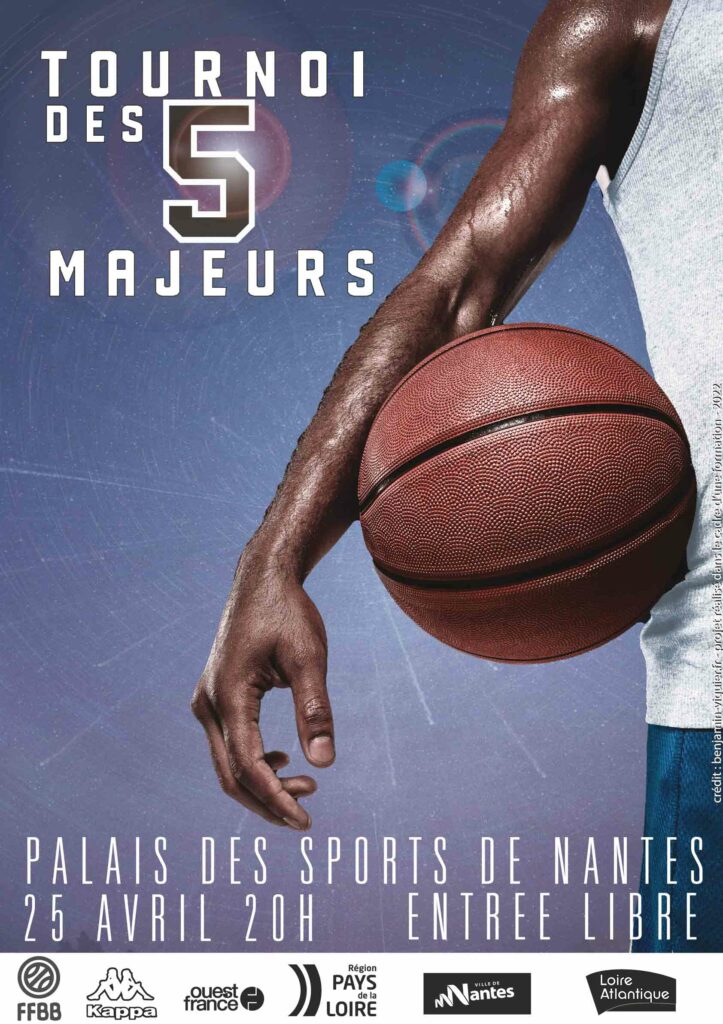 L'affiche pour le tournoi de basket "5Majeurs" reprend certains codes des affiches de cinéma