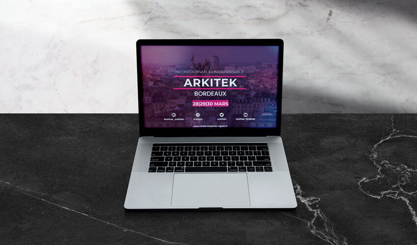 La communication pour l'évènement Arkitek comprend un teaser réalisé sous After Effects