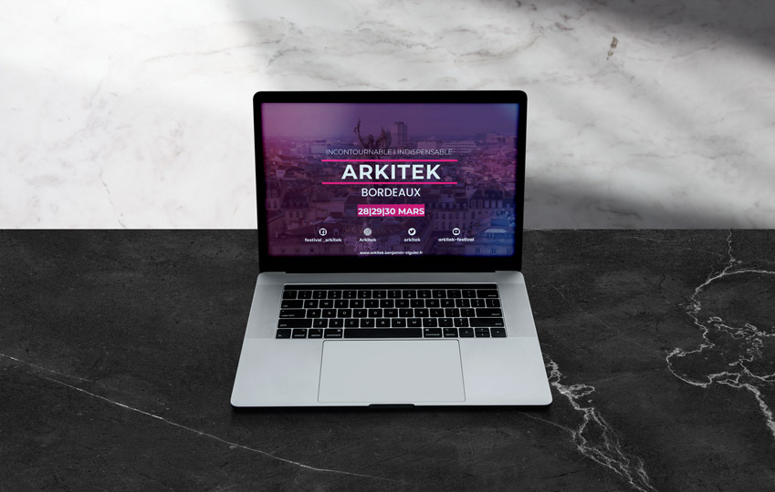 La communication pour l'évènement Arkitek comprend un teaser réalisé sous After Effects