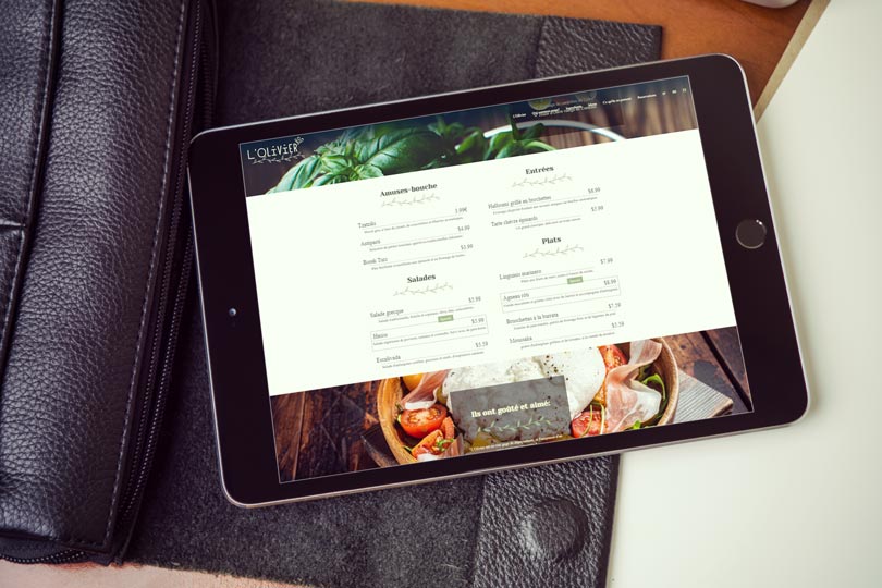 Le site web du restaurant L'Olivier est conçu pour être responsive.